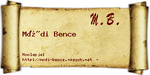 Módi Bence névjegykártya